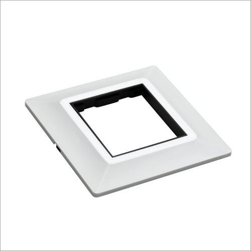 Unique Modular Switch Plate Black Line 2M - Polycarbonate, Size 2, Glossy Finish, Square Shape | White Color, Durable Plastic Construction