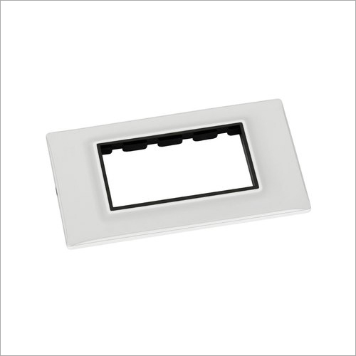 Dominate Modular Switch Plate - Polycarbonate, 4 Module Size, Glossy Finish, White Color