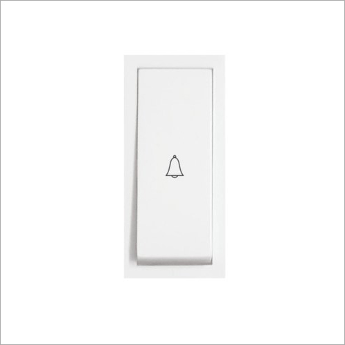 Modular Bell Push Switch 1M - Polycarbonate Material, 1 Module Size, White Color | All Purpose, One Way Operation