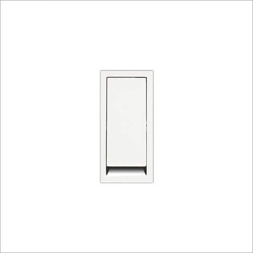 Modular Switches 6A 1M Flate - Polycarbonate, 1 Module Size, White Color, Glossy Finish, 240V Voltage | One Way Operation