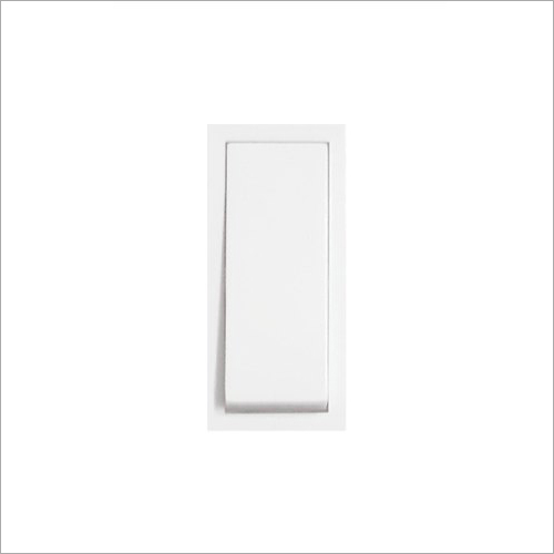 Modular Switches 6A 1M - Polycarbonate Material , White Color, One Way Operation, Glossy Finish, 240V Rated