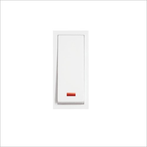 Modular Switch - Polycarbonate 1M Size, White Color, 1-Way Operation, Rated Current 6AMP