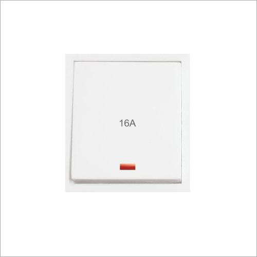 Modular Switches With Indicator 16AMP 2M - Polycarbonate Material, 1-Way Operation, White Color | Durable and Versatile Design for All-Purpose Use