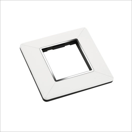 Radiant Modular Switch Plate Silver Line 2M - Polycarbonate, 2 Module Size, White Color | Glossy Finish for All Purpose Usage