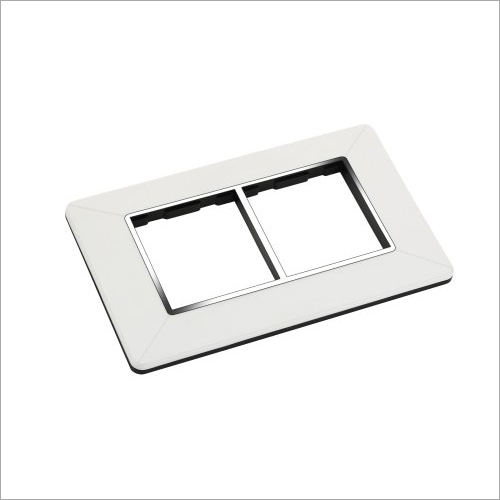 Radiant Modular Switch Plate Silver Line 4M - Polycarbonate Material, 4 Modular Size, Glossy Finish, White Color | Versatile All-Purpose Usage