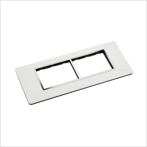 Radiant Modular Switch Plate Silver Line 6M - Polycarbonate, Module Size 6, Glossy Finish, White Color | All Purpose Usage