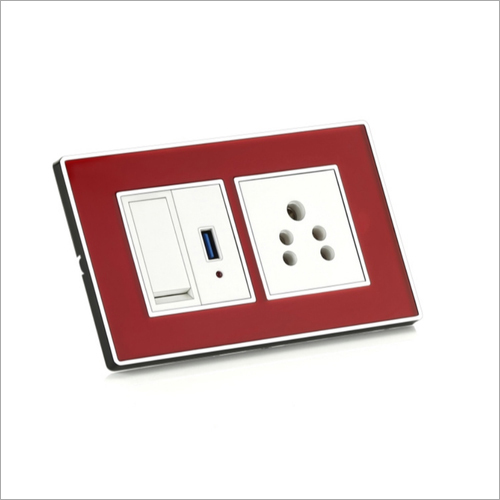 Red Glass Modular Switch Plate