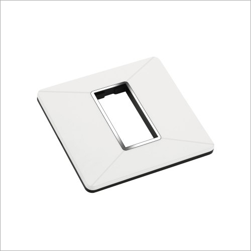 Radiant Modular Switch Plate Silver Line 1M - Polycarbonate Material, 1 Modular Size, Glossy Finish, White Color | All Purpose Usage