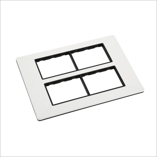 Radiant Modular Switch Plate Black Line 12M - Polycarbonate Material, 12 Modular Size, White Color | All Purpose Usage