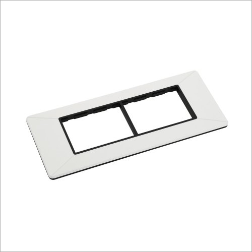 Radiant Modular Switch Plate Black Line 6M - Polycarbonate Material, Size 6 Module, Glossy Finish, White Color | All Purpose Usage