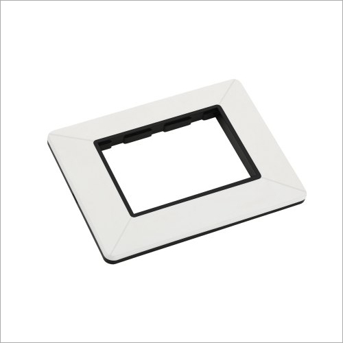 Radiant Modular Switch Plate Black Line 3M - Polycarbonate, 3 Module Size, Glossy Finish, White Color | Versatile All-Purpose Usage