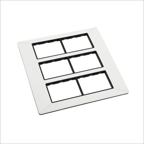 Radiant Modular Switch Plate Black Line 18M - Polycarbonate Material, 18 Module Size, Glossy White Finish | Sleek Rectangular Design
