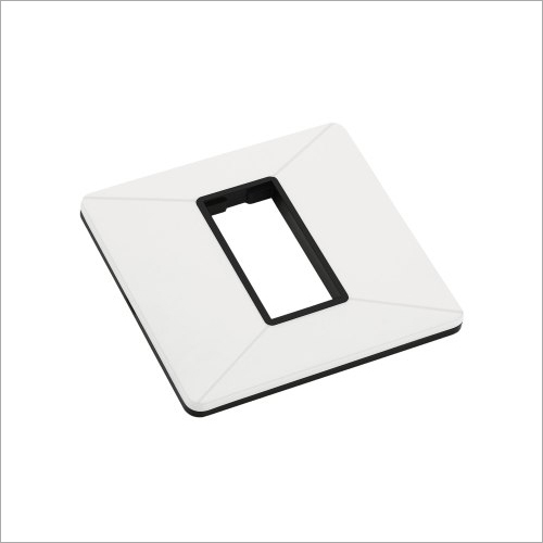 Radiant Modular Switch Plate Black Line 1M - Polycarbonate | 1 Module Size, Glossy Finish, Square Shape, White Color