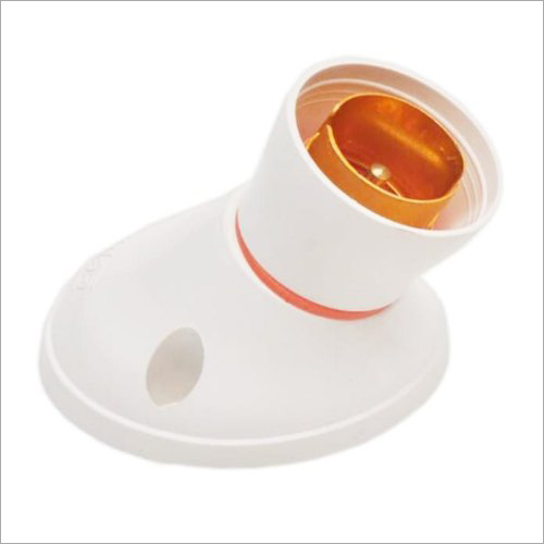 Angle Batten Bulb Holder Gold Rind - Crystal Body, Modular Angle Holder Design, White Color Finish, Round & Batten Holder Options