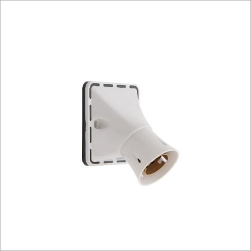 Heavy Angle Bulb Holder Brass Ring - Ceramic Body, White Color, Flame Retardant Finish | All Purpose Usage, Ideal for Versatile Applications