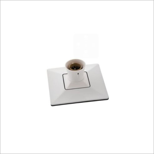 Heavy Ceramic Modular Bulb Batten Holder - 5x5 Size, White Color Finish With Brass Ring