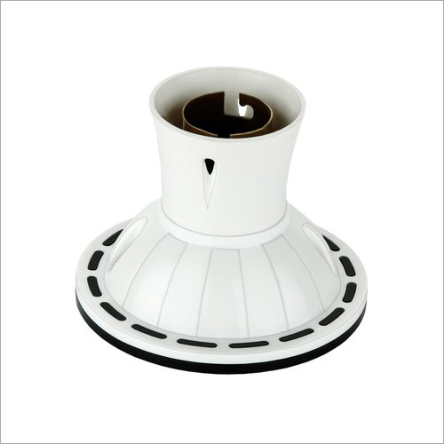 व्हाइट हैवी बैटन बल्ब होल्डर ब्लैक लाइन ब्रास रिंग