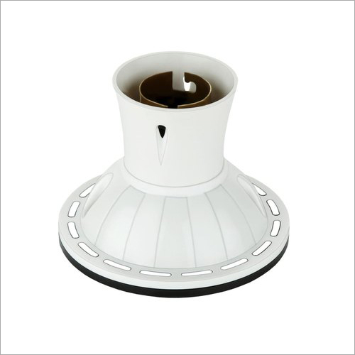 Heavy Batten Bulb Holder Silver Line Brass Ring - Ceramic Body, White Color, Flame Retardant | All Purpose Application, Versatile Installation