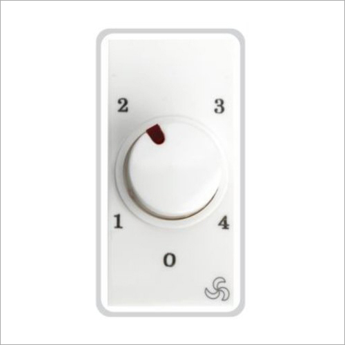 Fan Regulators 1M - Poly Carbonate Material, Step Speed Control, White Color | Ideal for Home Usage, Four Fan Speed Settings