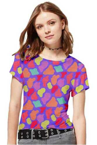 Girls T-Shirts - Customized Logo, Breathable & Washable Fabric | Short Sleeves Design for All Seasons, Western Style, Minimum Order 50 Pieces