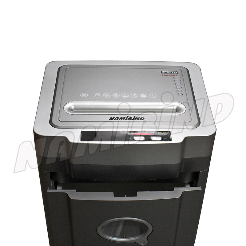Heavy Duty Paper Shredder - 25 Sheet Capacity, 30l Basket, Cross Cut 4x40 Mm, 360w Motor, 58 Db Noise Level, Automatic Start, Safety System