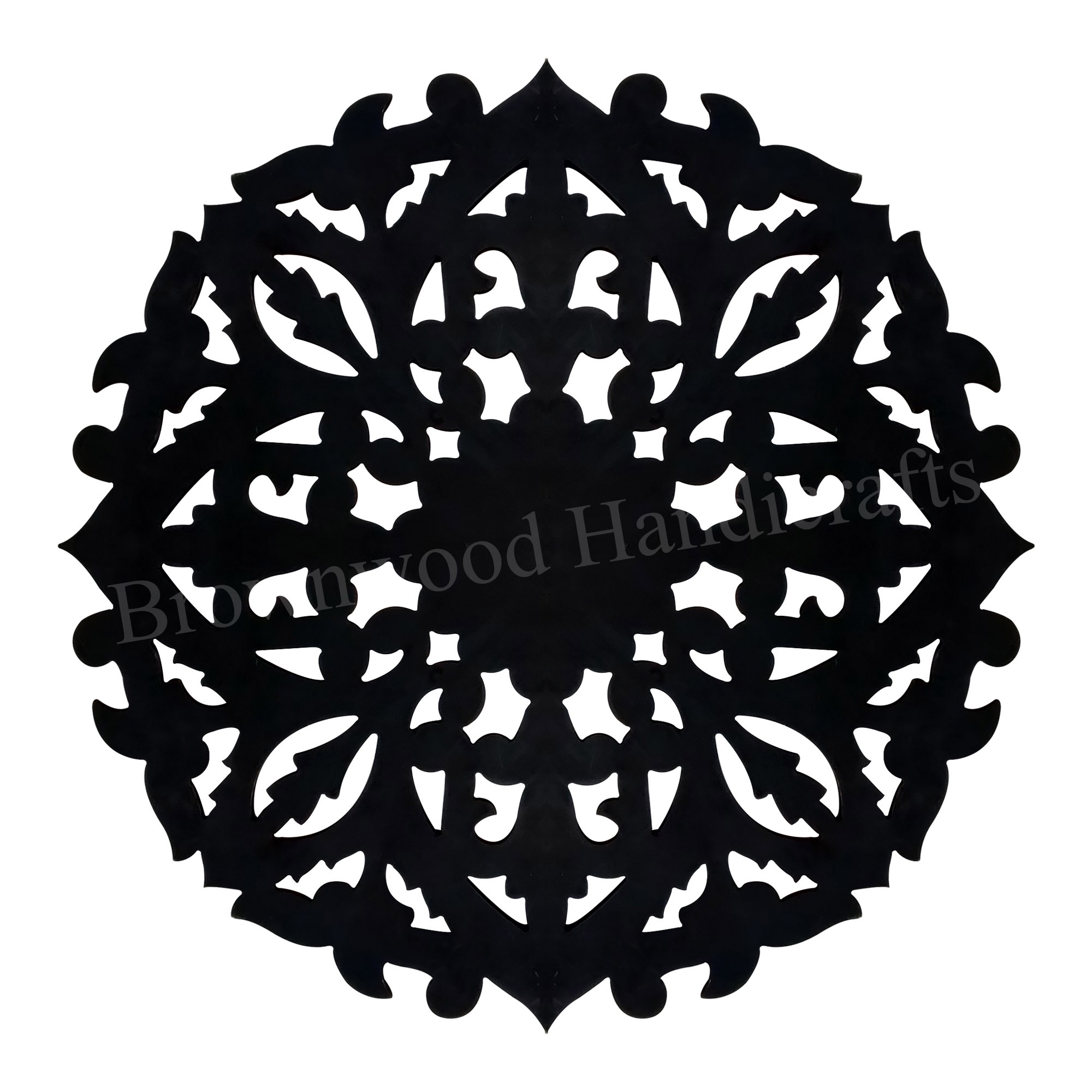 Mdf Carved Round Pp White Shade Wall Panel Size: 90 X 90 Cm (17mm)