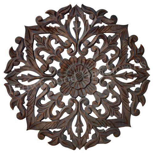 Mdf हैंड कार्व्ड राउंड वॉल पैनल लाइट बर्न ग्रे साइज़: 90 X 90 Cm (17mm)