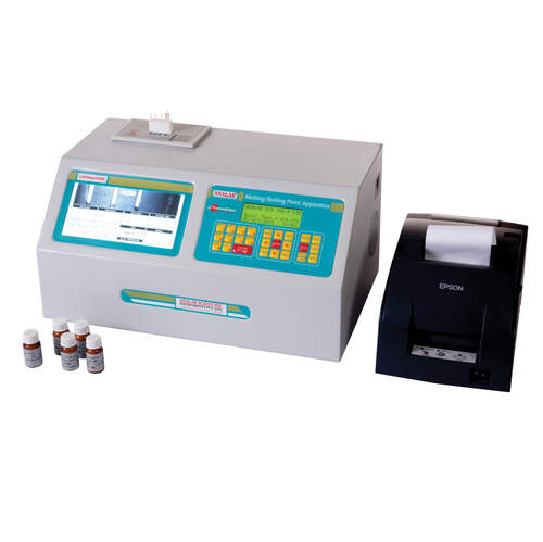 Automatic Melting/Boiling Point Apparatus - Pack of 100 Melting Caps, Boiling Tube, Sample Rod, Standards 49°C & 238°C, Forceps, Power Cord, Manual, Calibration Certificate