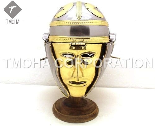 आयरन मध्यकालीन आर्मर हेलमेट नाइट हेलमेट क्रूसेडर हेलमेट प्राचीन हेलमेट गैलिक फेस रोमन हेलमेट Ah0037