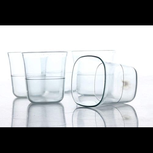 प्लास्टिक स्क्वायर ग्लास (300 मिली 6 पीस सेट)