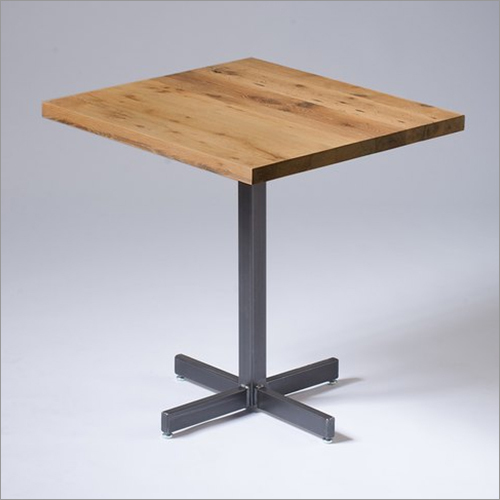 Cafe Table With Wooden Top - Color: Brown