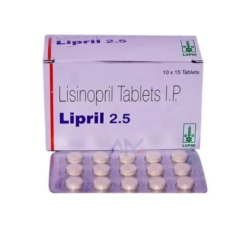 Lisinopril Tablets - 2.5 mg, Blister Pack of 15 Tablets | Active Ingredient Lisinopril, Treats High Blood Pressure & Heart Failure