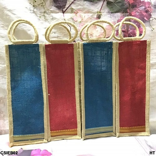 Multi Handcrafted Jute Bottle Bags