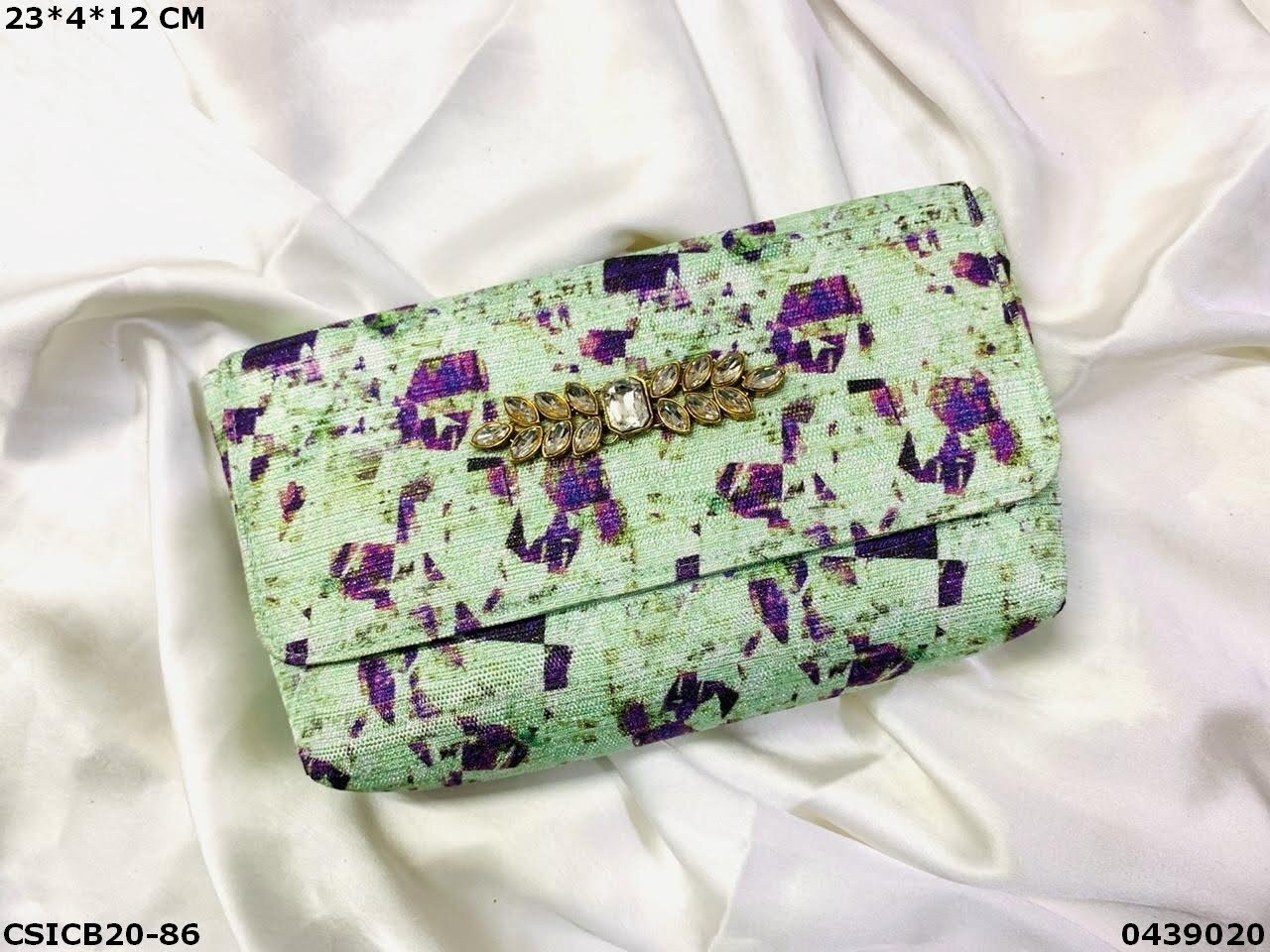 Stylish Designer Evening Clutch Bag - Handcrafted Fabric, 15.5x24cm, Multi-color | Royal Look, Perfect For Special Occasions, Parties & Festive Season