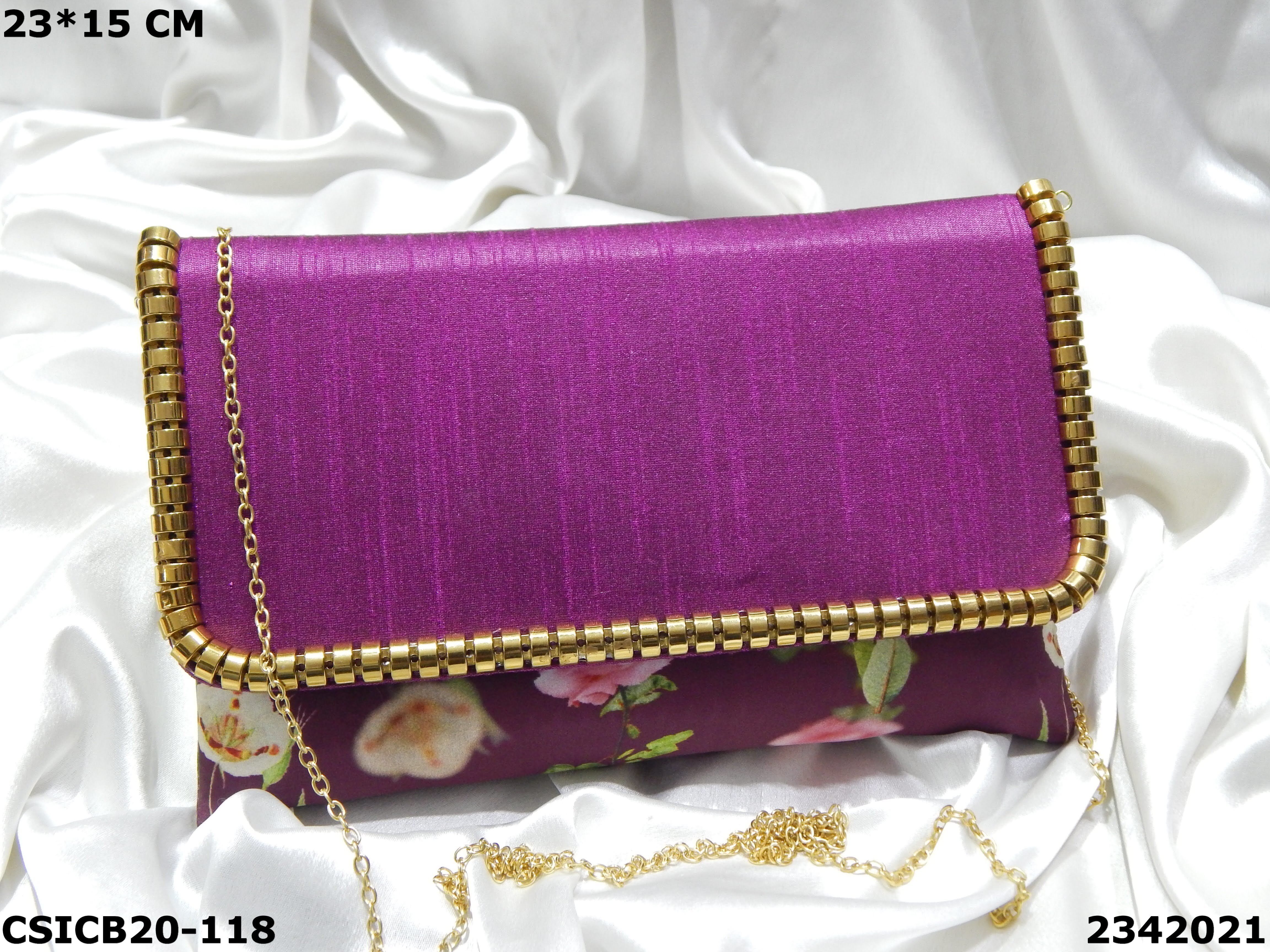 Stylish Designer Evening Clutch Bag - Handcrafted Fabric, 15.5x24cm, Multi-color | Royal Look, Perfect For Special Occasions, Parties & Festive Season