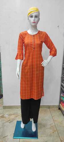 Kurtie of Ladies - Malai Fabric, Free Size, Casual Design | Breathable, Washable, Randomly Selected Styles in Full Pair Plazo
