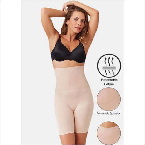 High-Rise Tummy and Thigh Shaper - Cotton Blend, Medium Control | Seamless, Lightweight, Breathable, Quick Dry, Chafe-Free Finish