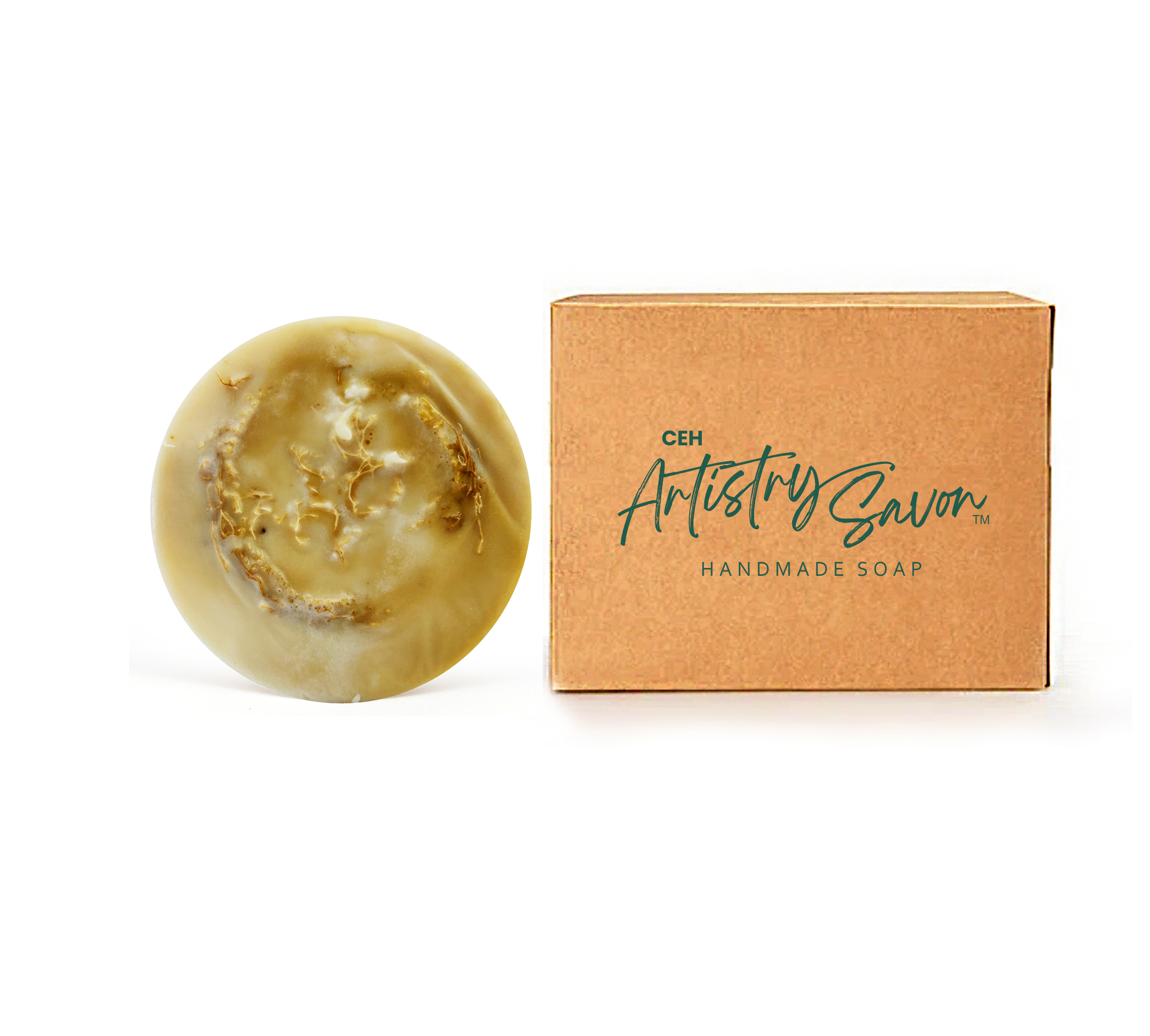 Loofah Sandalwood Soap - 100grm High Foam Bath Soap , Brown Exfoliating Bar With Milk And Nourishing Sandalwood Oil