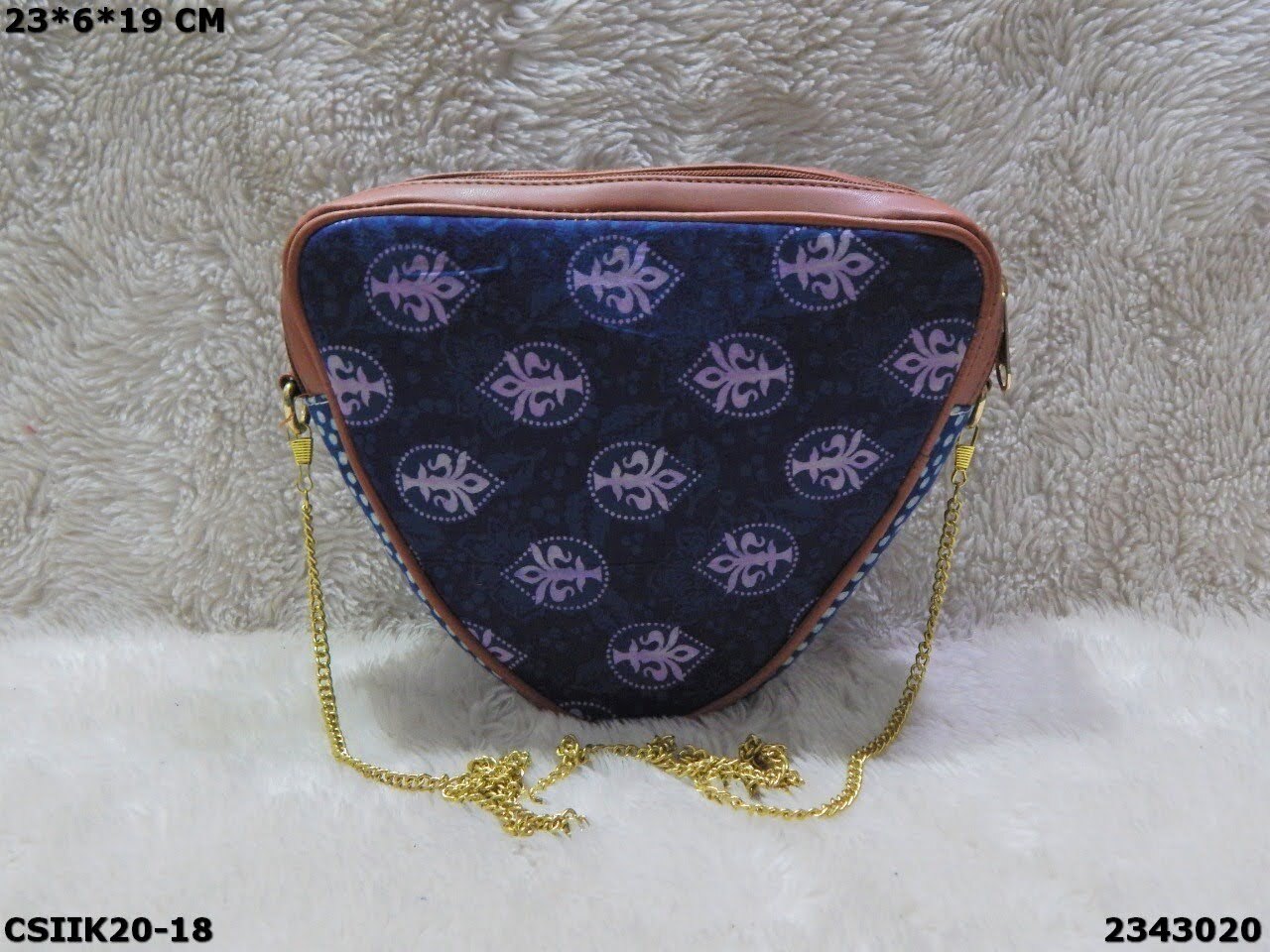 Stylish Ikkat Trigal Sling Bag - Cotton Fabric 23x6x19cm | Multi-color Printed Design Perfect For Women