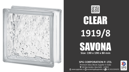 Hollow Clear 1919/8 Savona Glass Block