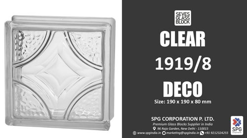 Hollow Clear 1919/8 Deco Glass Block