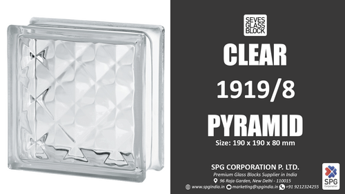 Hollow Clear 1919/8 Pyramid Glass Block