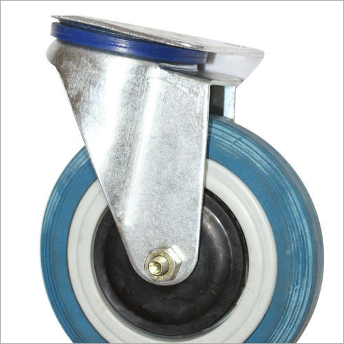 Heavy Duty Caster Wheel 150 x 50 MM - Polyurethane Red / Rubber Black/Blue, 500-700 KG Load Capacity, Fixed Locking Plate Fixture