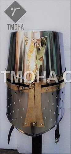 आयरन मध्यकालीन आर्मर हेलमेट नाइट हेलमेट क्रूसेडर हेलमेट प्राचीन हेलमेट क्रूसेडर हेलमेट Ah0112