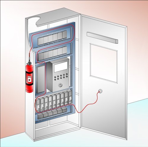 Red Electrical Panel Fire Suppression