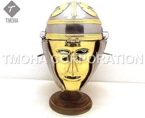 आयरन मध्यकालीन आर्मर हेलमेट नाइट हेलमेट क्रूसेडर हेलमेट प्राचीन हेलमेट गैलिक फेस रोमन हेलमेट Ah0120