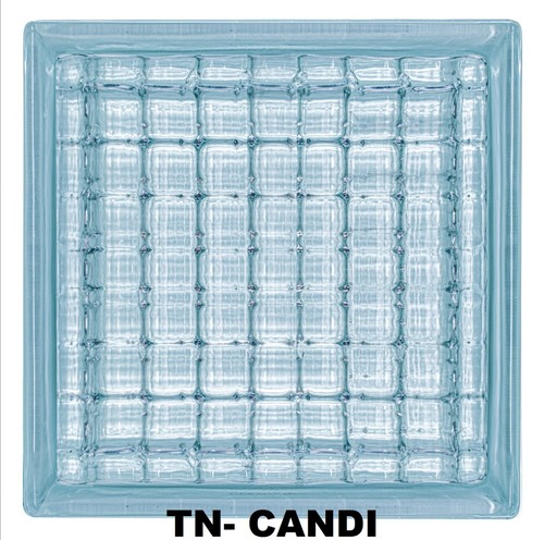CLEAR CANDI GLASS BLOCK - 190x190x80 mm | Clear Transparent Glass, Hollow Structure, Plain Surface, Ideal for Roofs, Walls, Windows, & Partitions