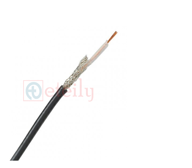 Rg174 Rf Cable - Bare Copper, Solid Dielectric Pe Jacket, Attenuation 50mhz-39.7db/100m, 50 Ohm | Armored Plastic, Black Color