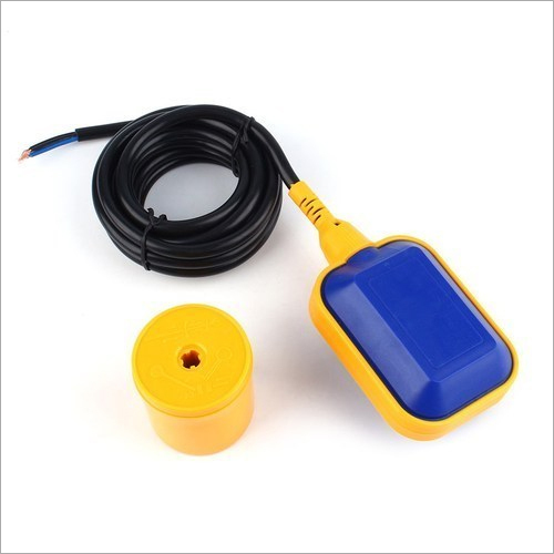 Water Level Float Switch - Plastic Body, Side Mounted Design, Black Color Sheath Cord | Rated Current 8A, Rated Voltage 250V, Max Current 10A, Weight 635g