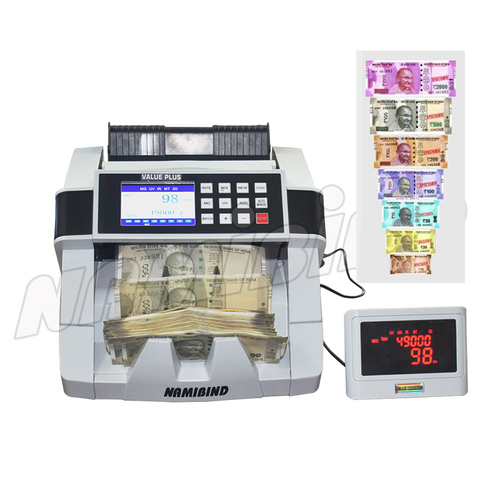 Namibind Super Value Counter - 50 x 110-90 x 190 mm, 220v Voltage | 1000 Notes Per Minute Counting Speed, Fake Currency Detection, High Accuracy, LCD Display, 200 Notes Hopper Capacity
